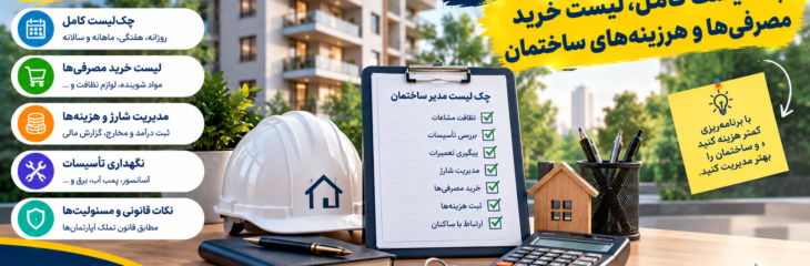 وظایف مدیر ساختمان چیست؟ چک‌لیست کامل، لیست خرید مصرفی‌ها و هزینه‌های ساختمان